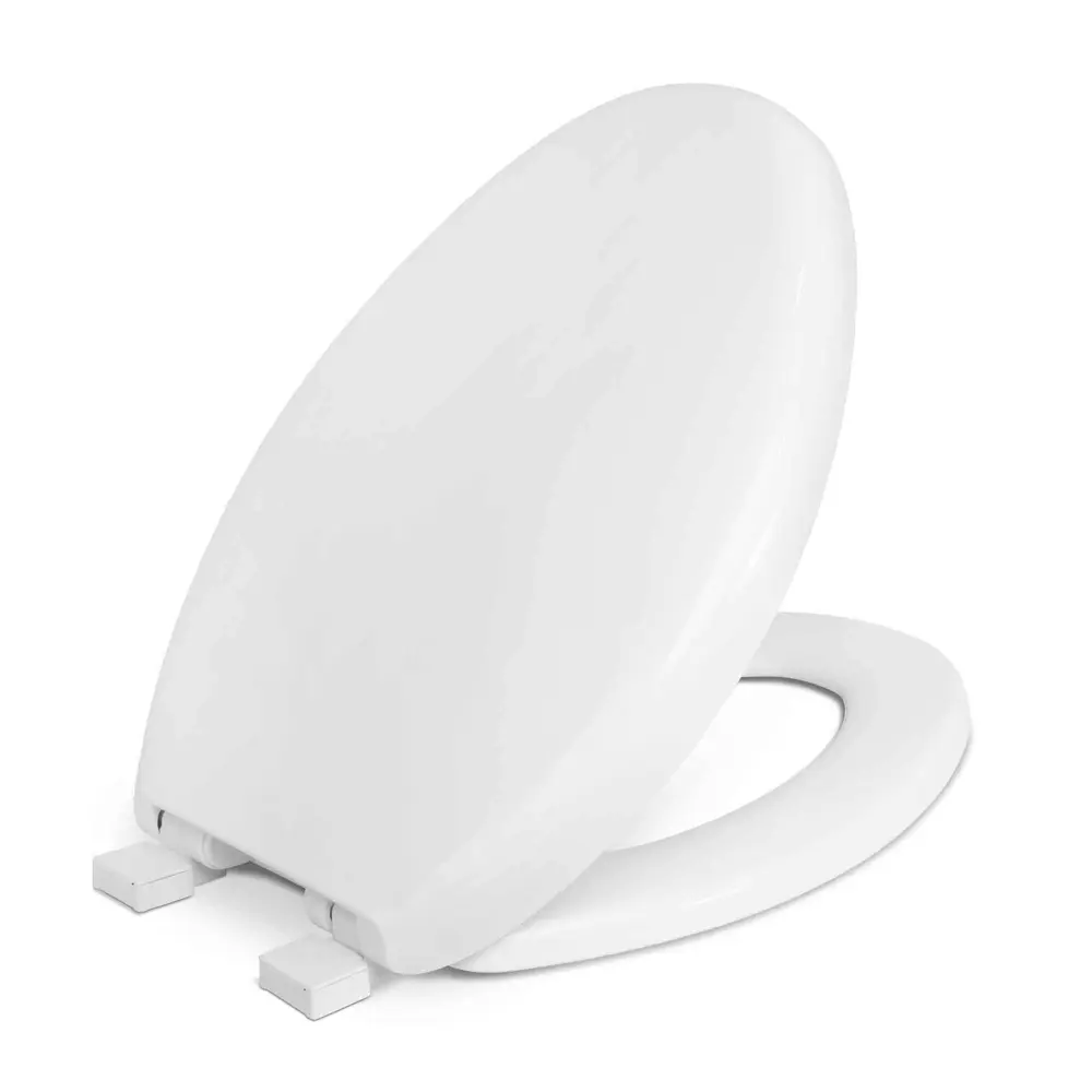 Chalk Elongated Slow Close Toilet Seat Wrap-Around Cover, 18.5" x 14.5" x 2"
