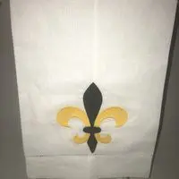 EMBROIDERED GUEST TOWEL BLACK & GOLDEN FLEUR DE LIS