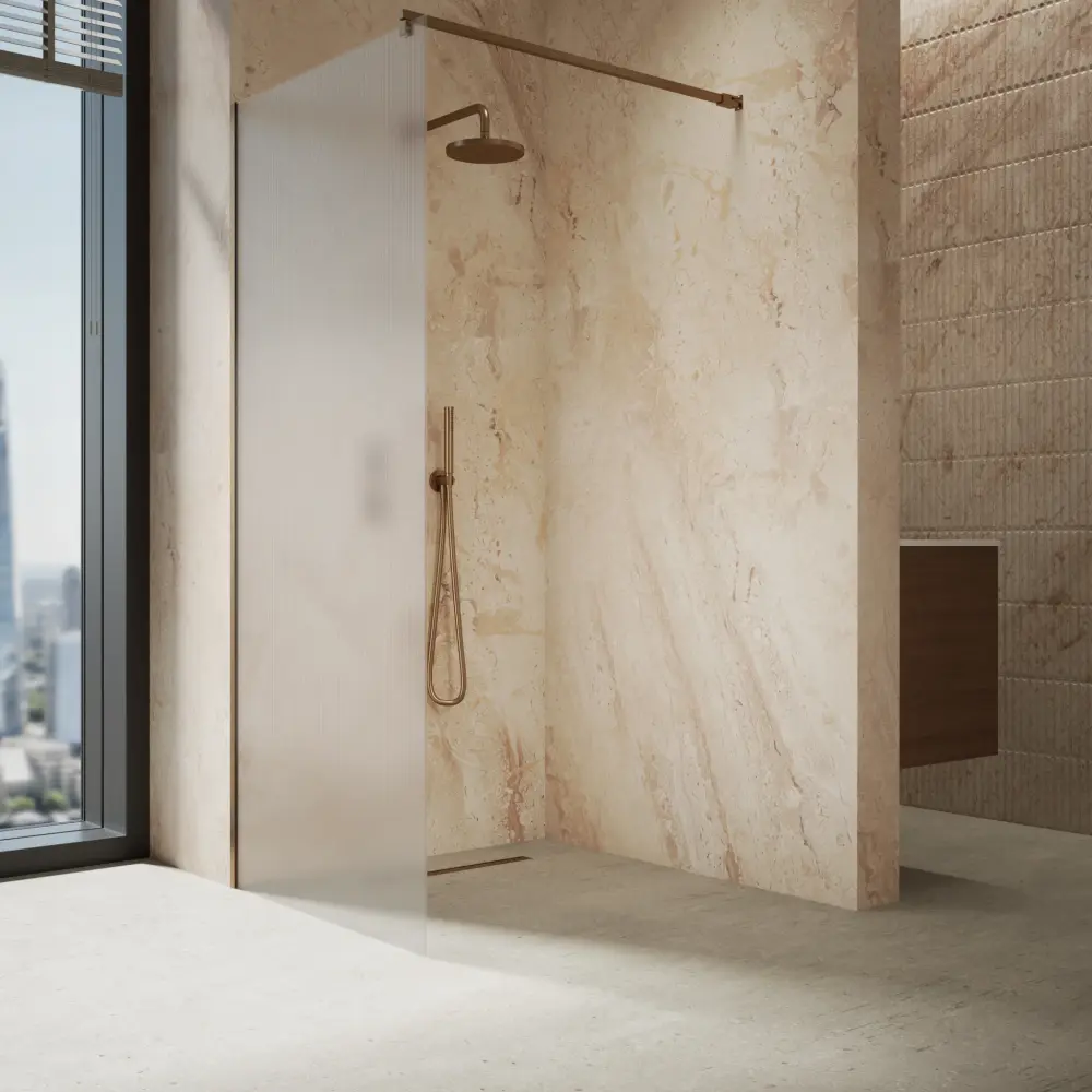Roman Haven Select Fluted Wet Room Panel Stabilising Bar - Soft-touch Bronze - 900mm