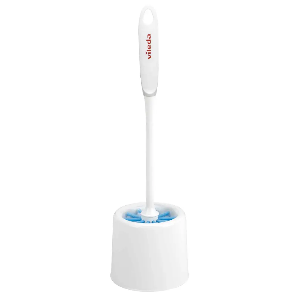 Toilet Brush and Caddy, White and Sapphire