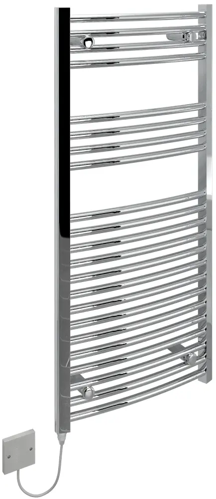 Premium Water-Resistant Kudox Electric Towel Warmer 500x1100mm Curved Chromium