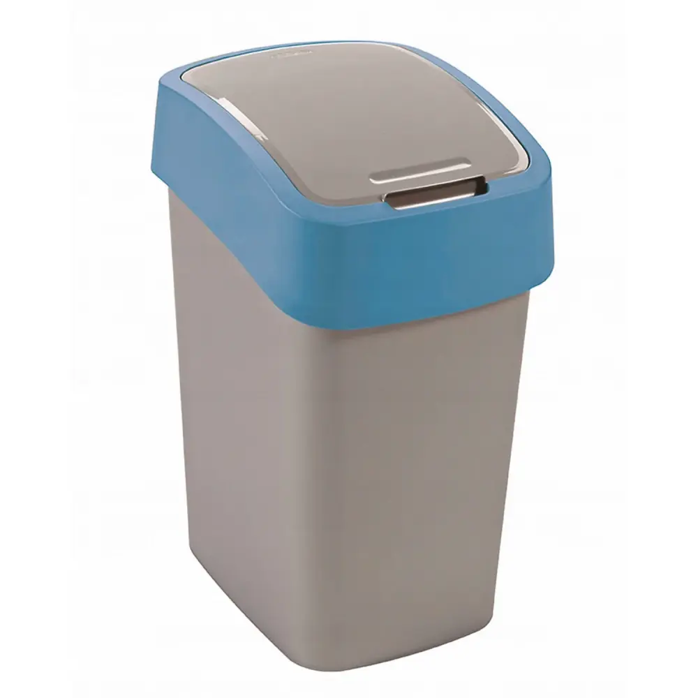 Cuver Flip Bin Rubbish Bin, Waste Garbage Can, Segregation, Lid, Grey, Indigo Frame, 25L
