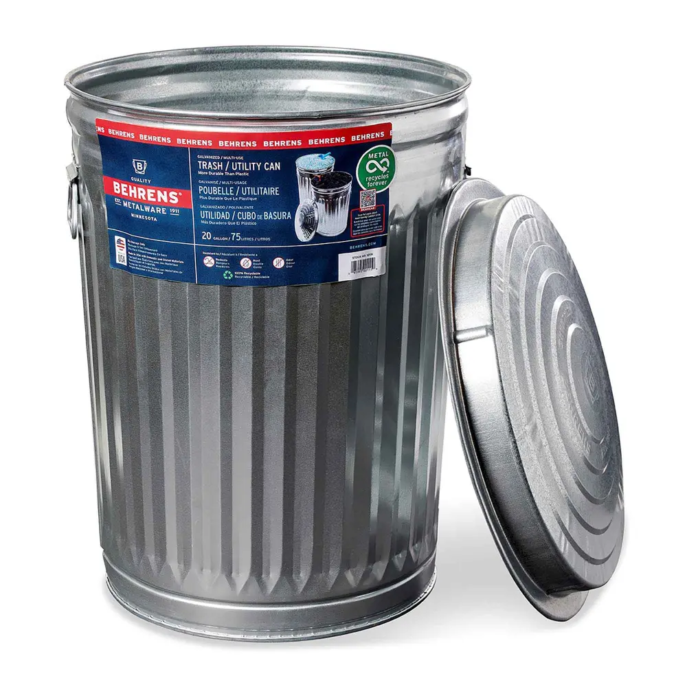 Galvanized Alloy Trash Can Lid, 20 Gallons