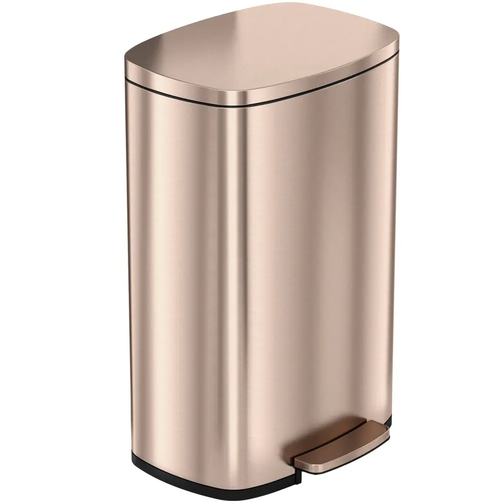 50 Liter / 13.2 Gallon SoftStep Rose Gold Non-corrosive Steel Step Kitchen Trash Can AbsorbX Odor Filter | 13 Gallon Capacity