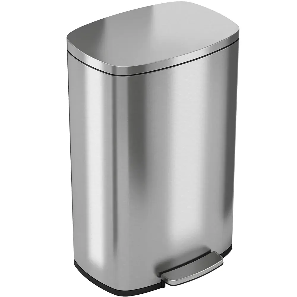 50 Liter / 13.2 Gallon SoftStep Rust-resistant Steel Step Kitchen Trash Can AbsorbX Odor Filter