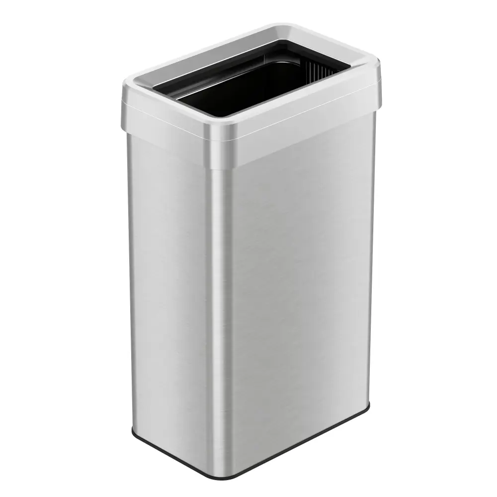 68 Liter / 18 Gallon Rectangular Open Top Stain-free Steel Kitchen Trash Can Dual AbsorbX Odor Filters