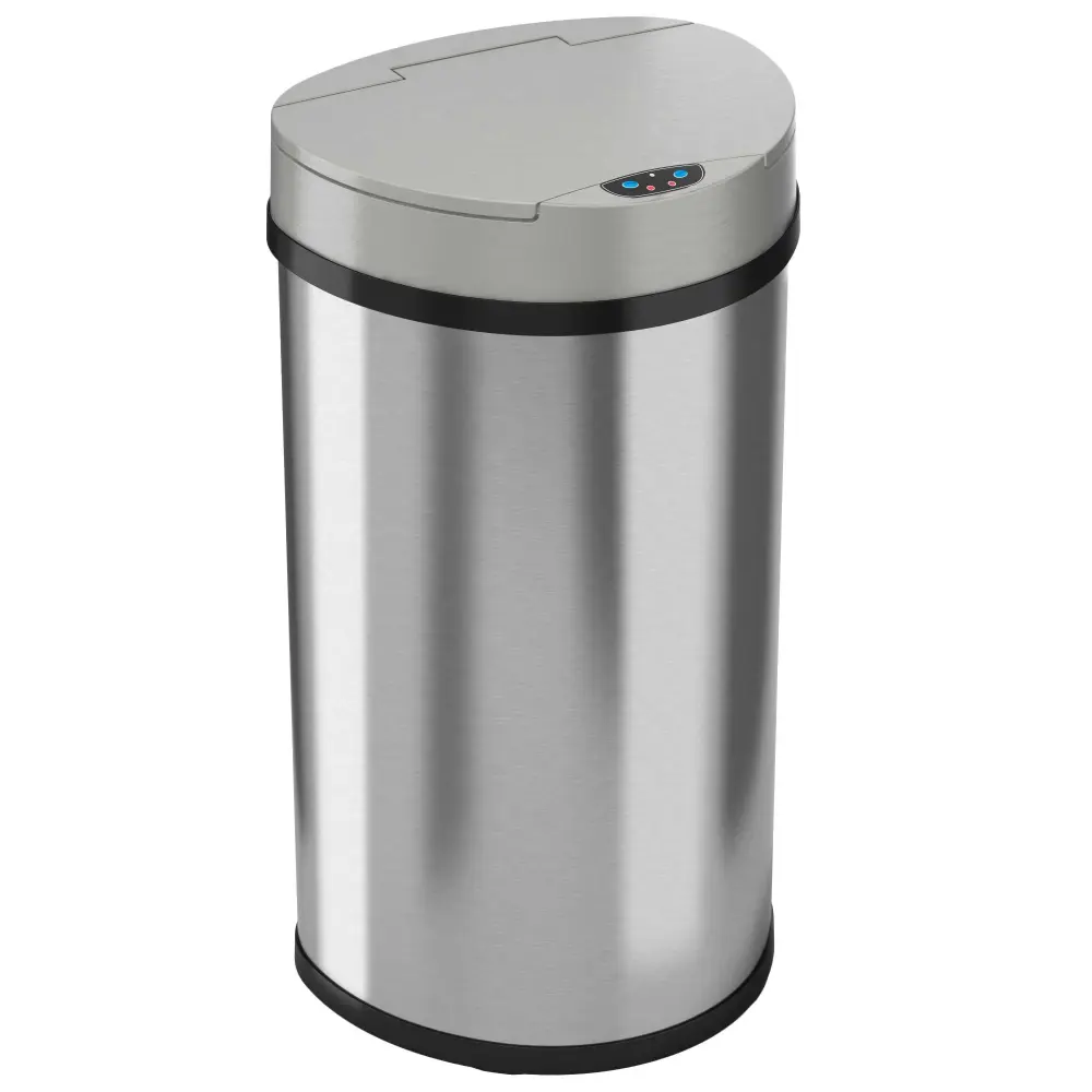 50 Liter / 13 Gallon Rust-resistant Steel Semi-Round Sensor Kitchen Trash Can AbsorbX Odor Filter | 13 Gallon Capacity