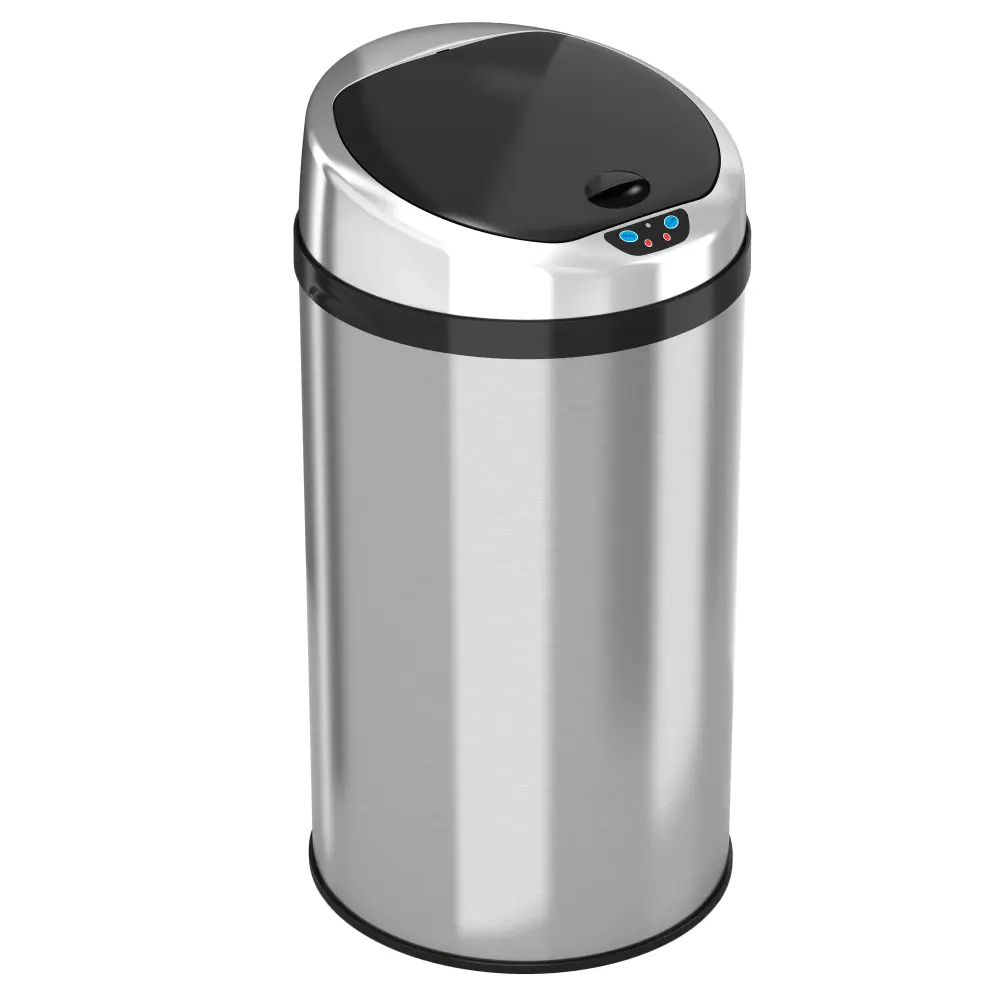 Touchless Automatic 30 Liter / 8 Gallon Stainless Metal Round Sensor Kitchen Trash Can AbsorbX Odor Filter