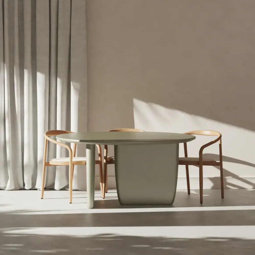 Pannes dining table - Buoyant Khaki color - StoneSkin - 150 cm