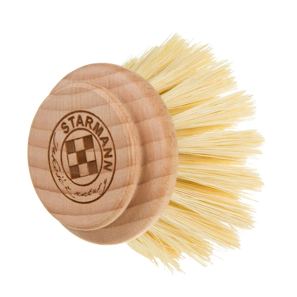 Stainless Steel Dish Washing Brush Replacement Head Pot Sink Beech Wood Tampico Agave Enduring