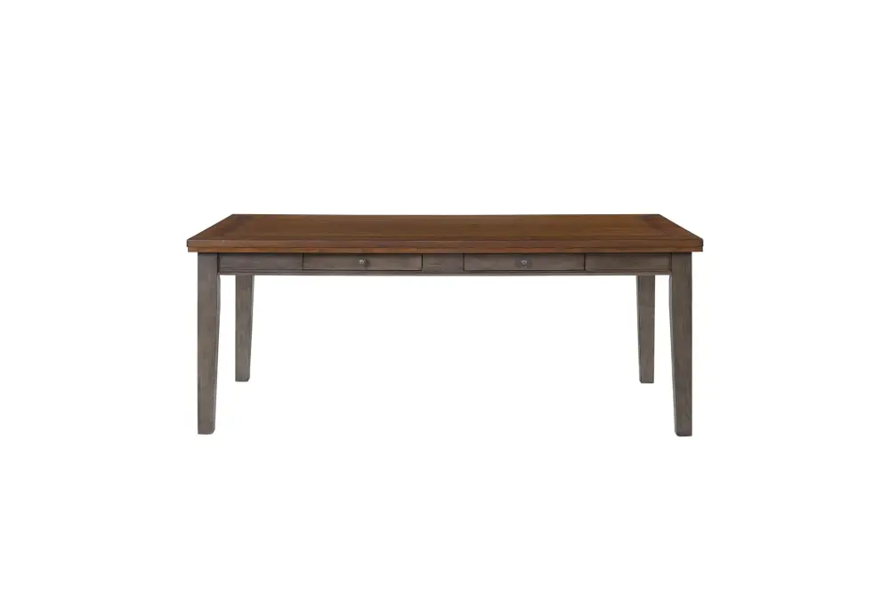 2 Tone 6 Drawer Dining Table - Pewter