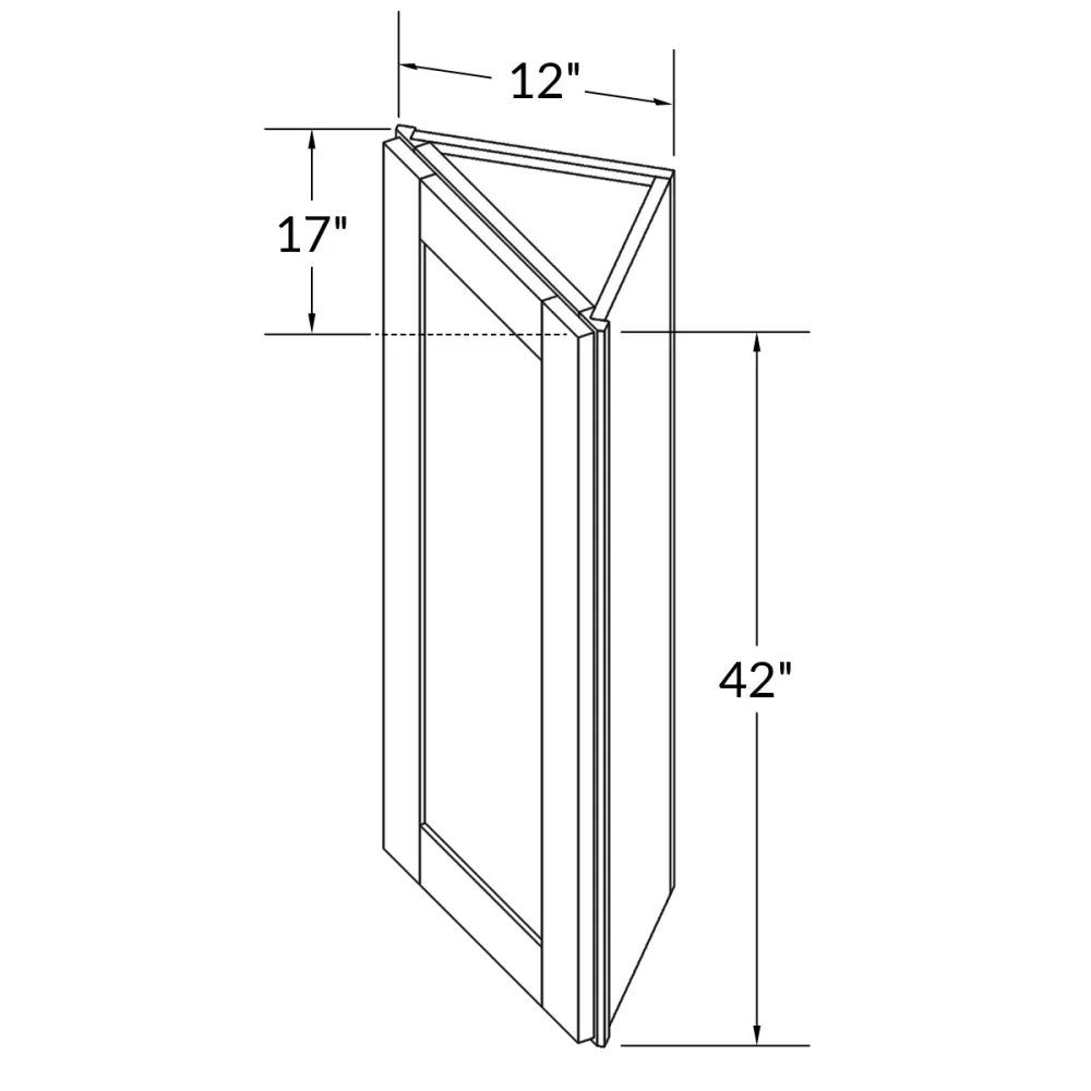 Wall End Kitchen Cabinet WEC1242 Shaker Toffee LessCare 12 . width 42 . height 12 . depth