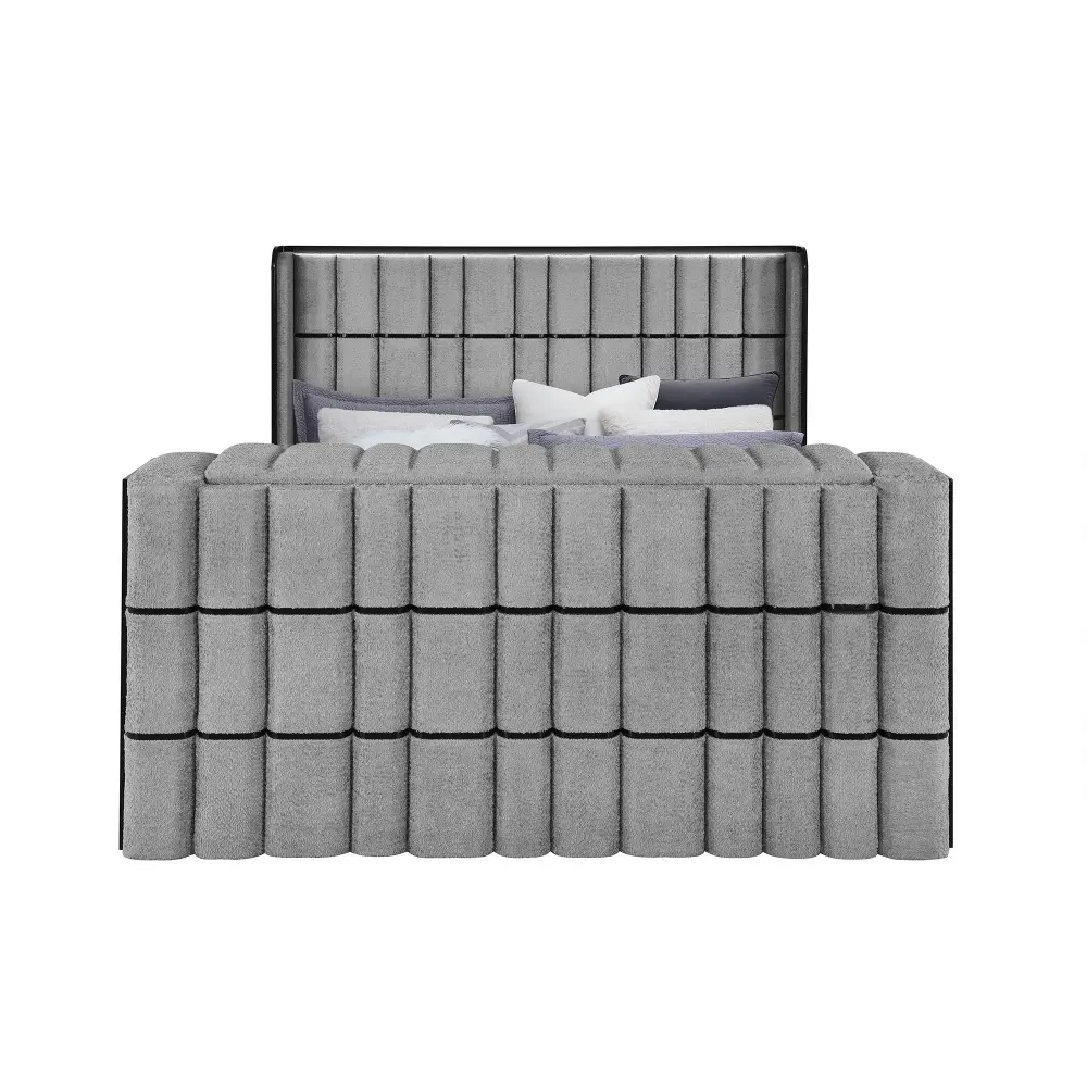 Isaiah - Bed TV Lift-LED Speakers And Fireplace Storage
