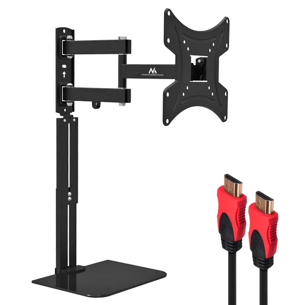 Maclean TV Fix DVD Shelf, vesa 200x200 , 23"-43", 25kg, MC-771A +HDMI 2.0 4K 3D UHD 1.8m CABLE 48 bit