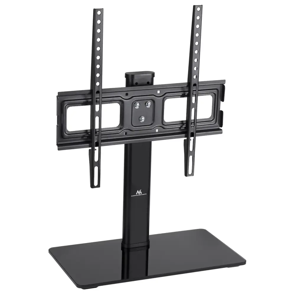 Maclean MC-450 Standard TV Stand TV Cabinet max. 40kg, max. VESA 400x400 32-65" Tempered Glass Base 3-Level Height Adjustment