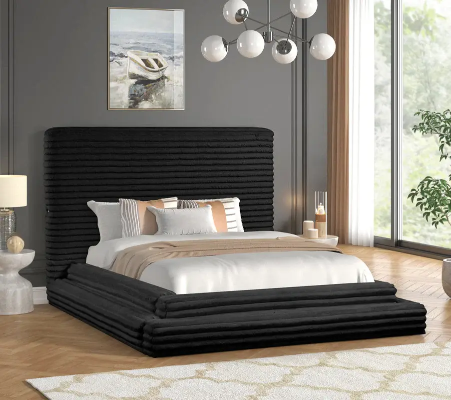 Mariah Ebony Platform Bed – Includes Mattress & Smart TV