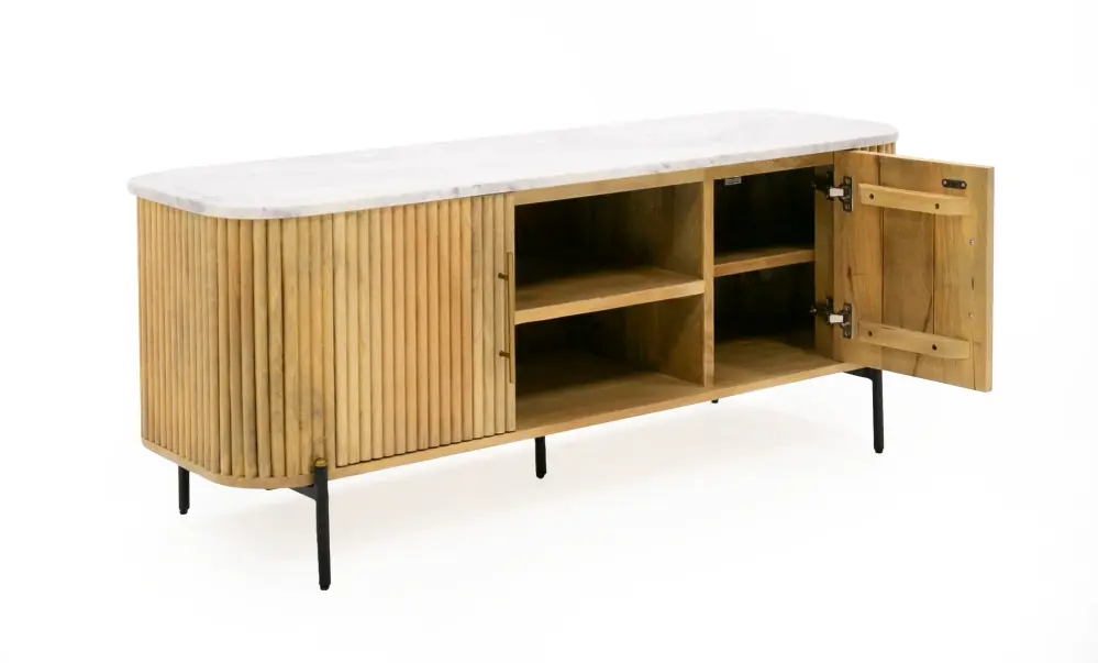 Modrest - Cambridge Chalk Marble & Mango TV Stand