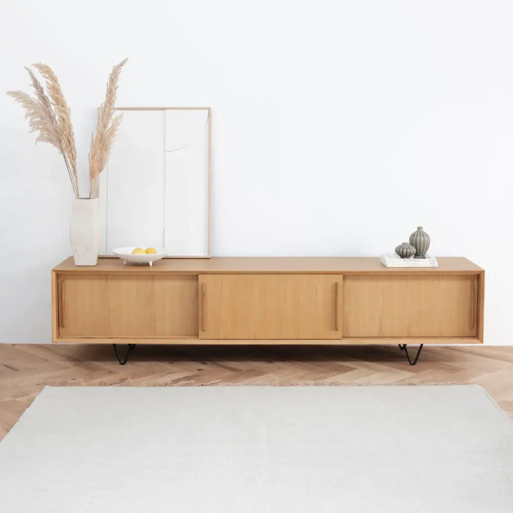 Oak TV cabinet - Pure Wood - Oskar - 220cm