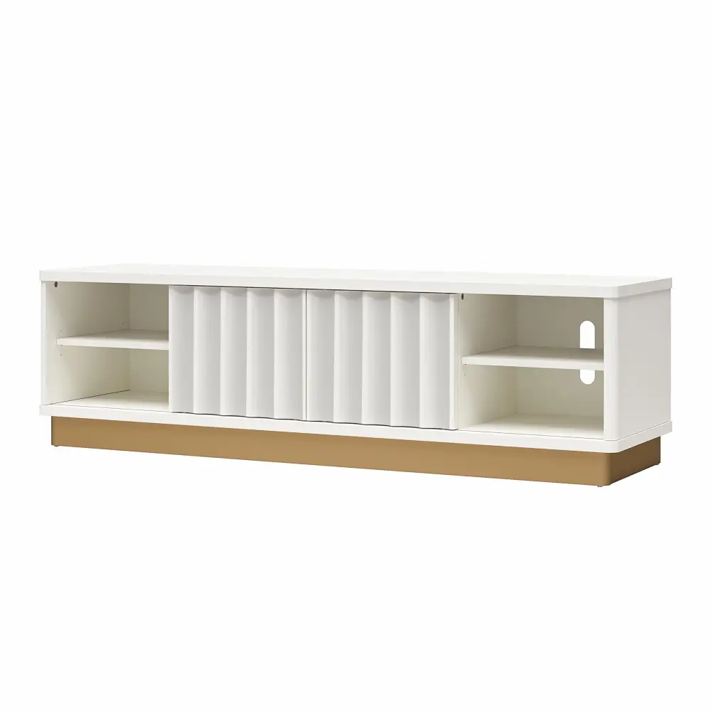 Rene - Scalloped TV Stand TVs Up To 65" - Alabaster