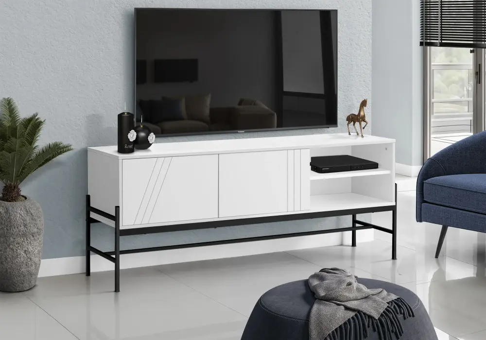 TV Stand, Console, Media Entertainment Center, Storage Cabinet, Contemporary And Minimalist