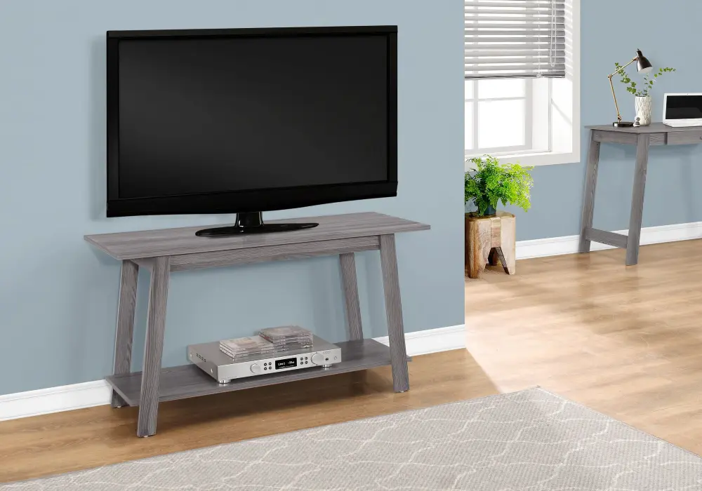 TV Stand, Console, Media Entertainment Center, Storage Shelves, Contemporary & Sleek