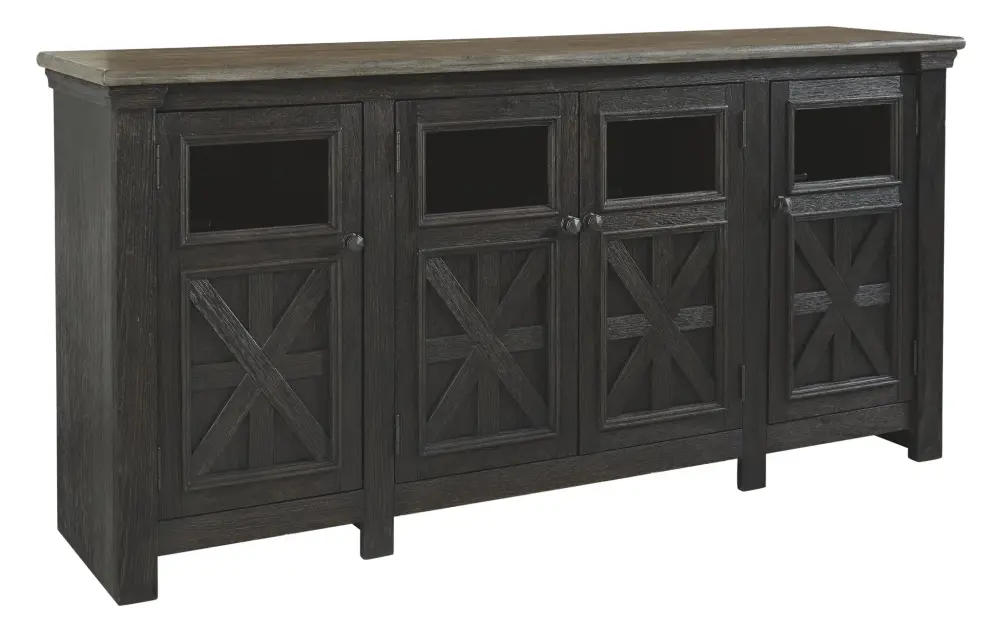 Tyler Creek - Extra Large TV Stand - Charcoal / Gray