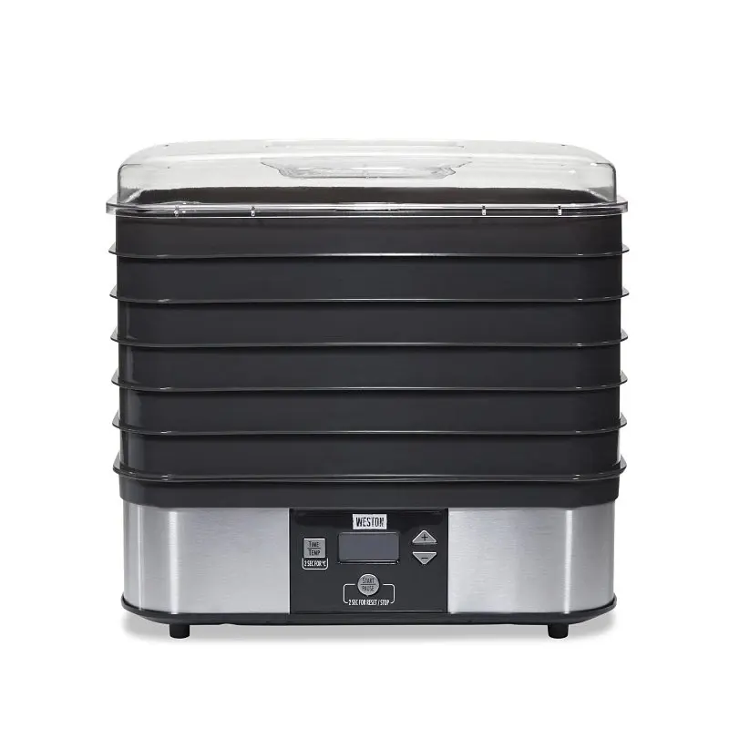 Weston 75-0401-W Digital Food Dehydrator, 500 W, 6-Tray, ABS, Ebony, 13-1/2 W x 10-1/2 D x 11 H Tray