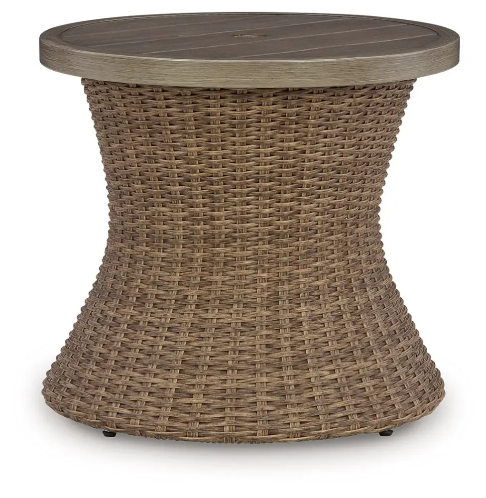 Sustainable Eco-Friendly Laguna Heights - Round End Table Umbrella Option - Khaki