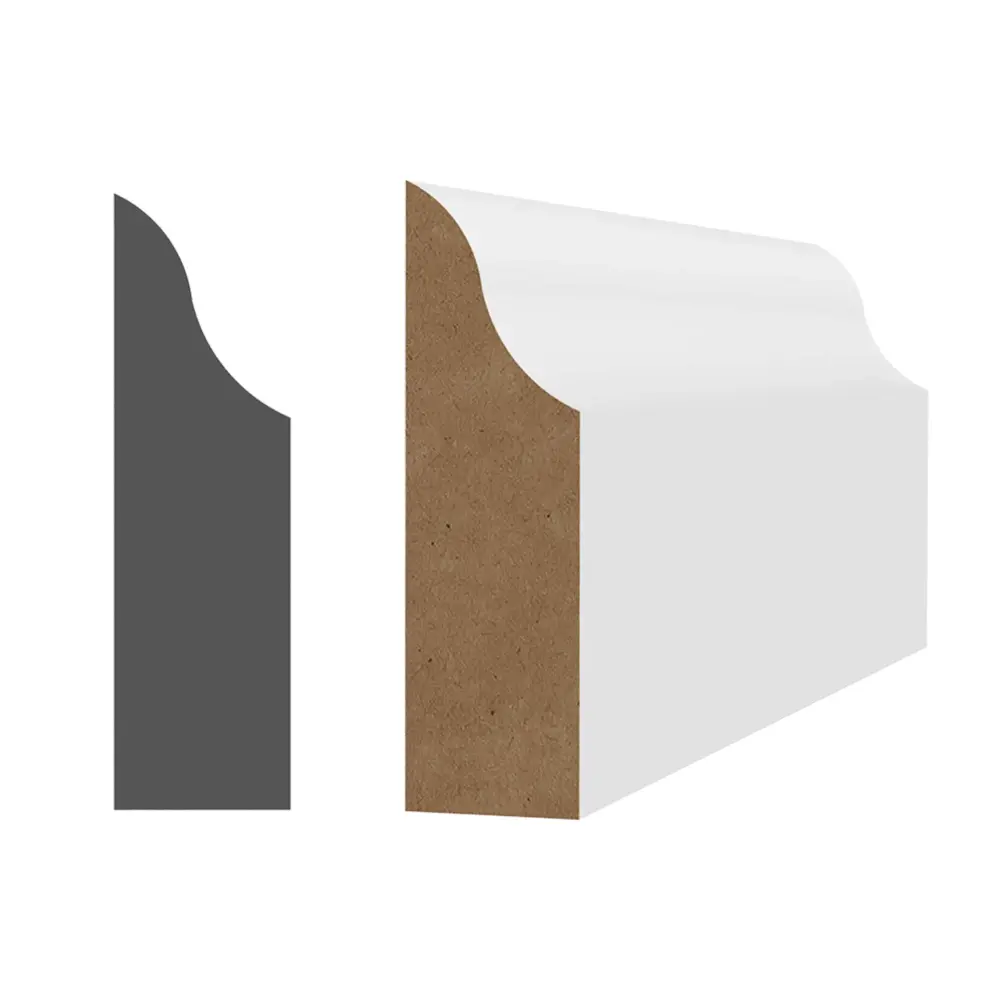 Dual-Seal 3/8" x 1-1/4" x 7' Pearl Primed MDF Door Stop