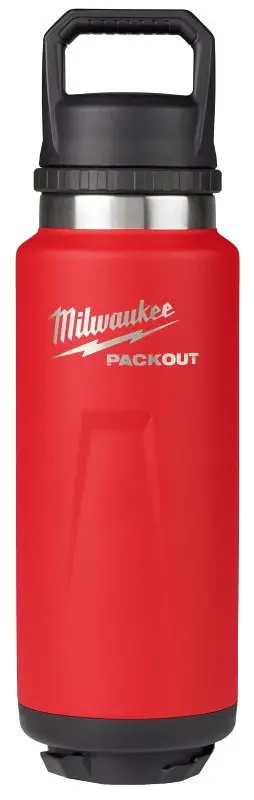 Milwaukee Packout 48-22-8397R Insulated Water Bottle, 36 oz, Metal, Cherry