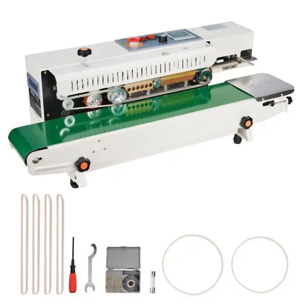VEVOR Continuous Pouch Band Sealing Machine Horizontal Band Sealer Inflation, WSLXFKJTBPQBCF313V1