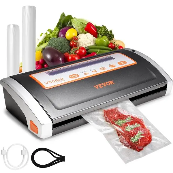 VEVOR Extended-Life Vacuum Sealer Machine, 80Kpa 130W Powerful, SYJZKFKJTSDB3THBZV1