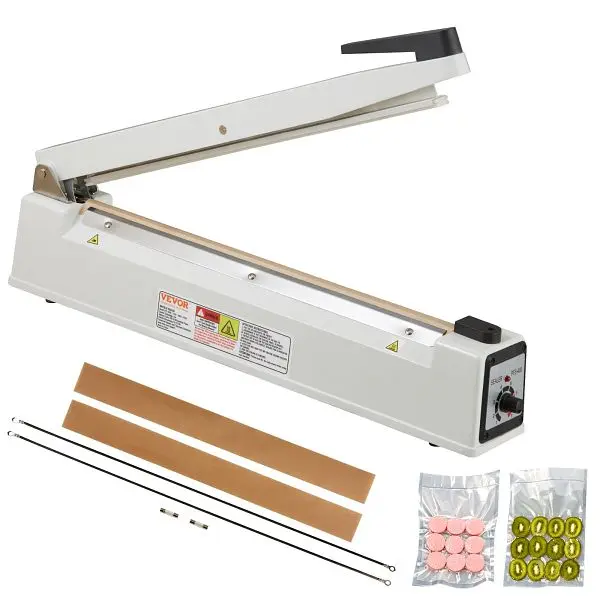 VEVOR Impulse Sealer 16 inch, Manual Heat Sealing Machine Adjustable Heating Mode, ZDSFKJLQ16IN1LNWRV5