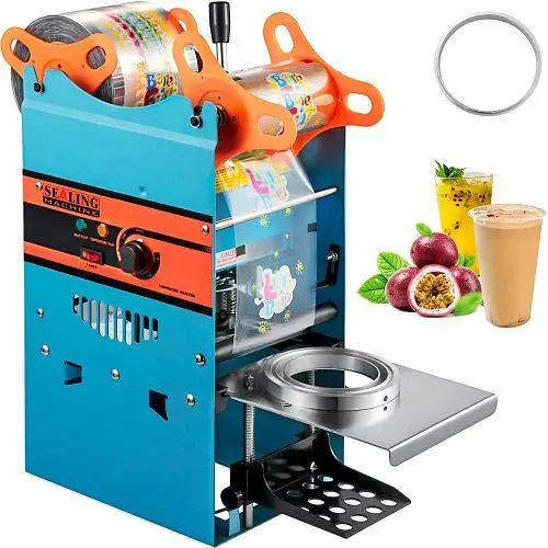 VEVOR Manual Tea Cup Sealer Machine, 300-500 Cup/h Manual Boba Tea Sealer Machine, Navy Blue Boba Tea Sealing Machine, NFW...