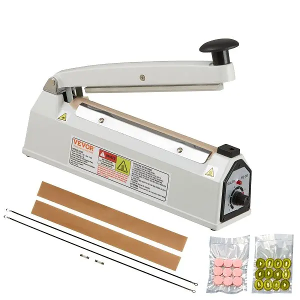 VEVOR Master-Grade Impulse Sealer 8 inch, Manual Heat Sealing Machine Adjustable Heating Mode, ZDSFKJLQ8INCF640GV5