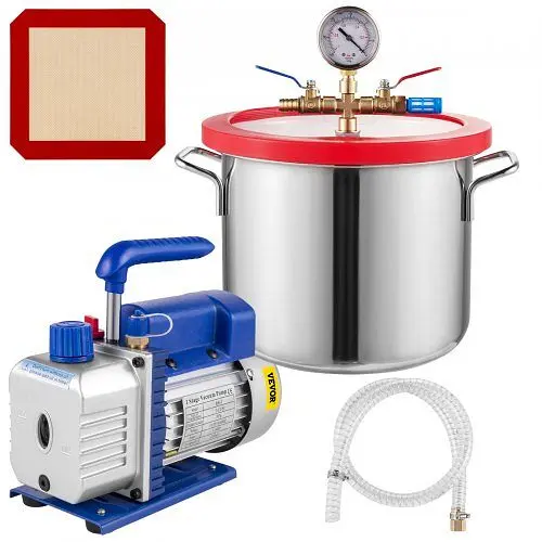 VEVOR Smooth-Operating 1.5 Gal Vacuum Degassing Chamber Kit Stainless Steel Degassing Chamber 5.7L Vacuum Chamber Kit, QCK...