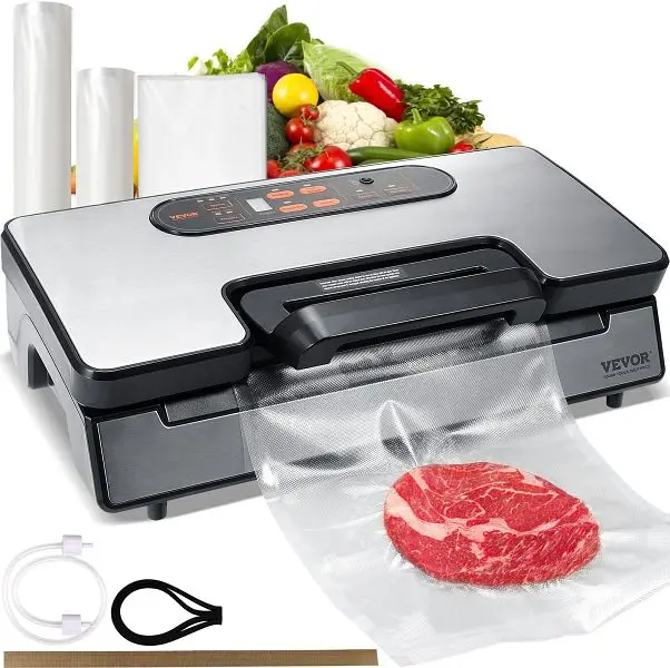 VEVOR Tool-Free Vacuum Sealer Machine, 90Kpa 130W Powerful Dual Pump and Dual Sealing, SYJZKFKJTSSB35KV5V1