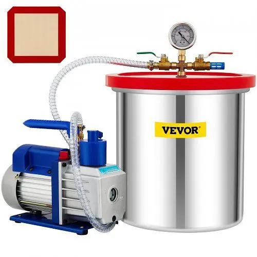 VEVOR Vacuum Chamber Pump Vacuum Chamber Kit 5 Gal 5CFM 1/3HP Single Stage, S13HP5CFM110VVAFJV1