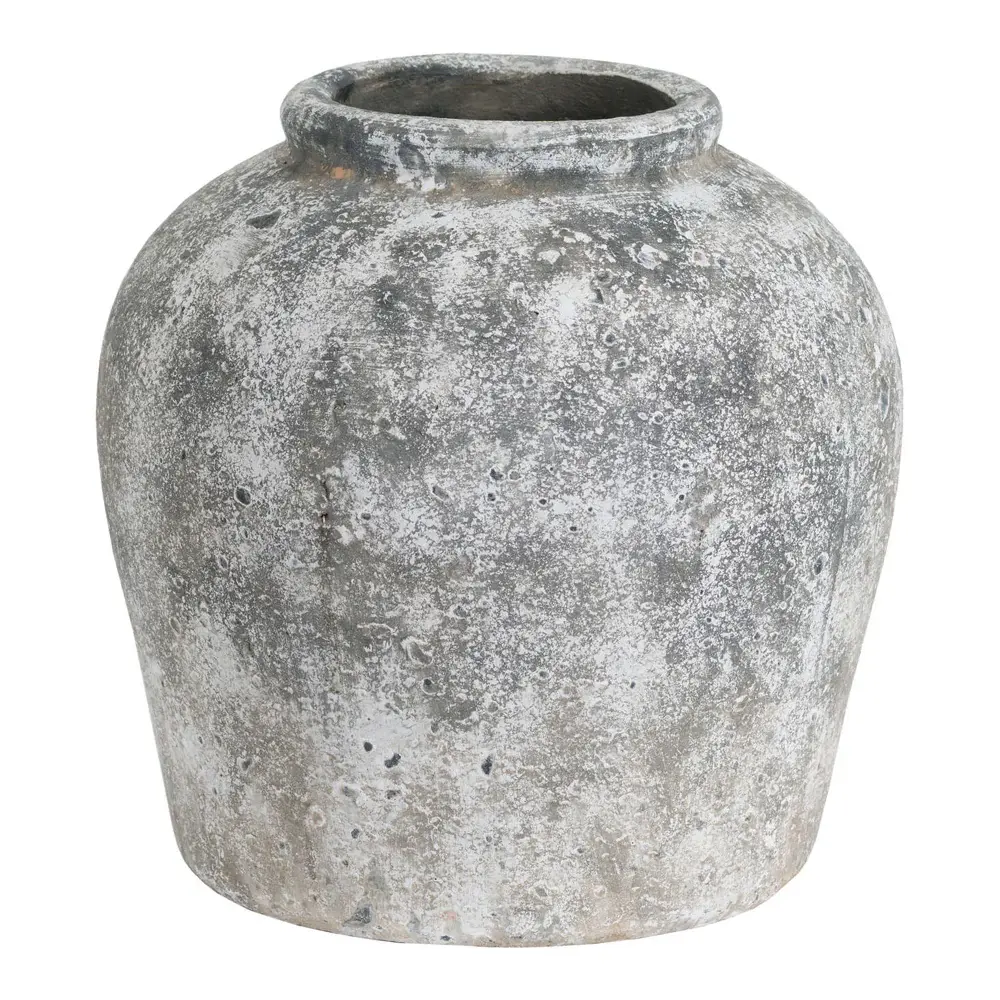 Aged Pottery Vase - Stone | Watertight & Leakproof