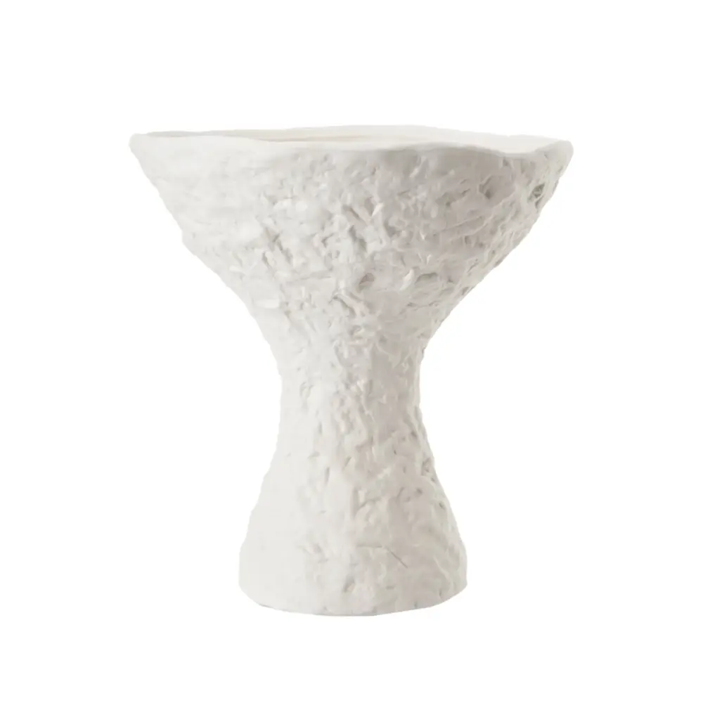 Modern Minimalist Caela Stoneware Vase - White