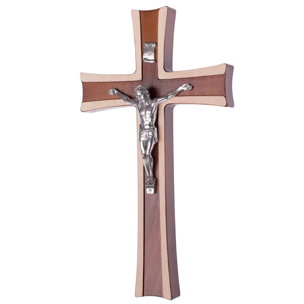 Abstract Sculpture Wall Hanging Cross Christian Beech Wood Holy Jesus Crucifix Passion Prayer Hardwood