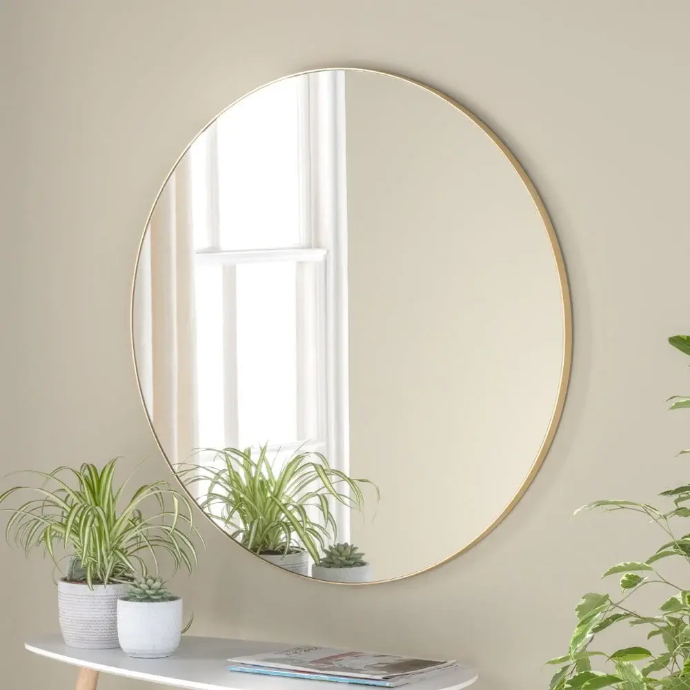 Tuvalu Round Wall Mirror - Golden