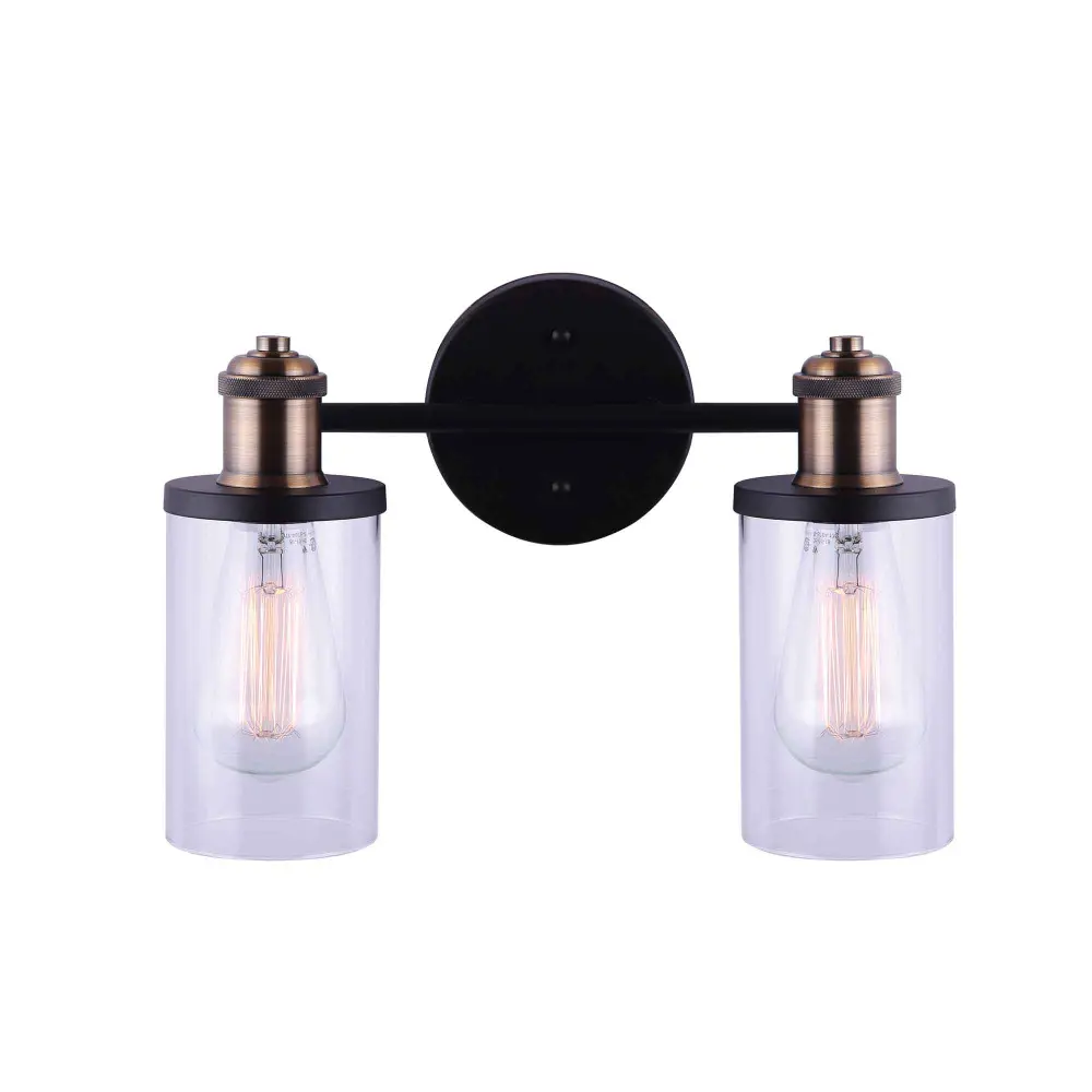 Cecilia 2-Light Interior Wall Airy, Matte Black and Gold