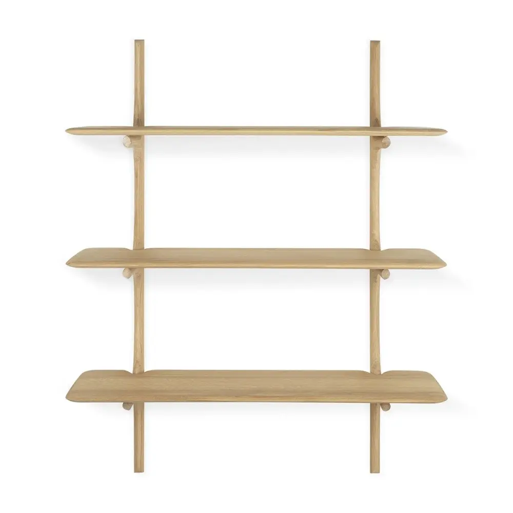 Handcrafted Artisan Pi 3 Shelf Wall Shelf - Oak