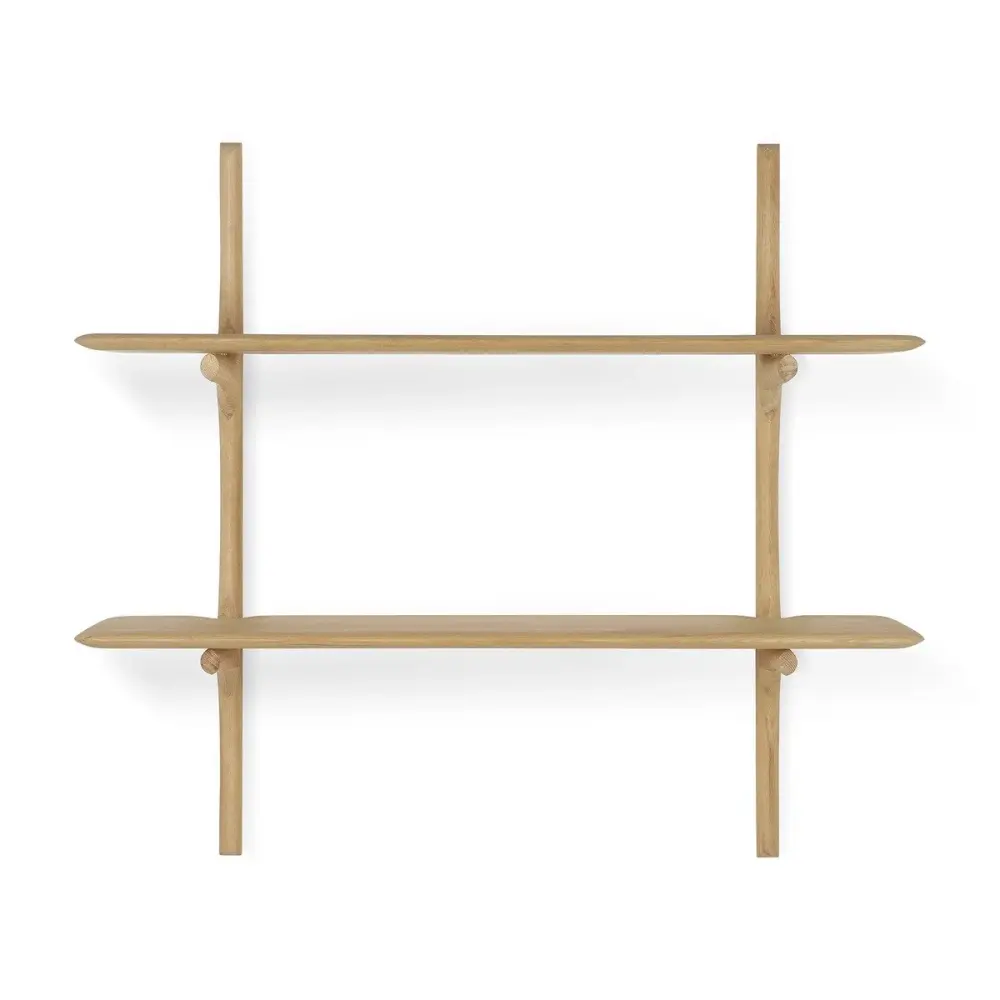 Handcrafted Ceramic Pi 2 Shelf Wall Shelf - Oak