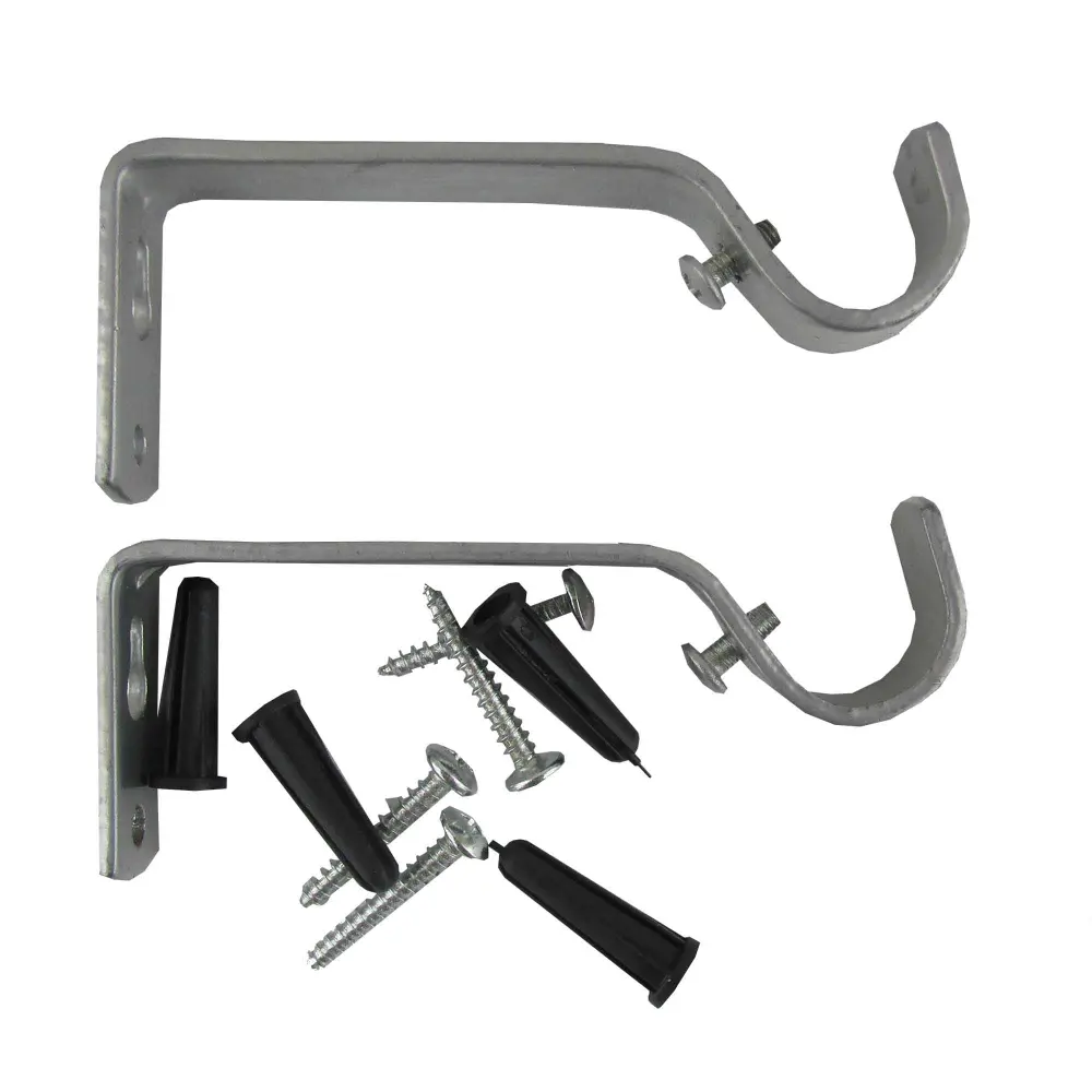 Chrome Curtain Rod Bracket 4" x 3/4", 2 Units