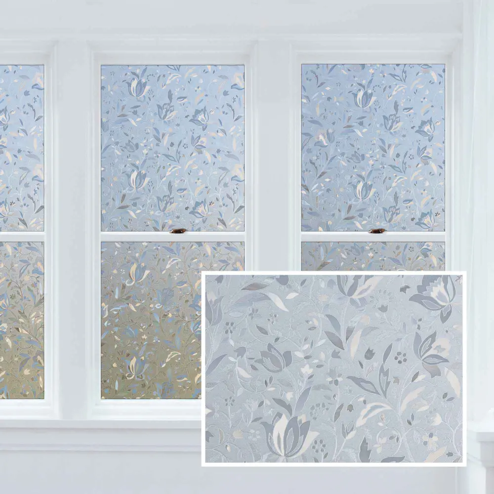 Glass-like Floral Window Premium Film, 47" x 24"