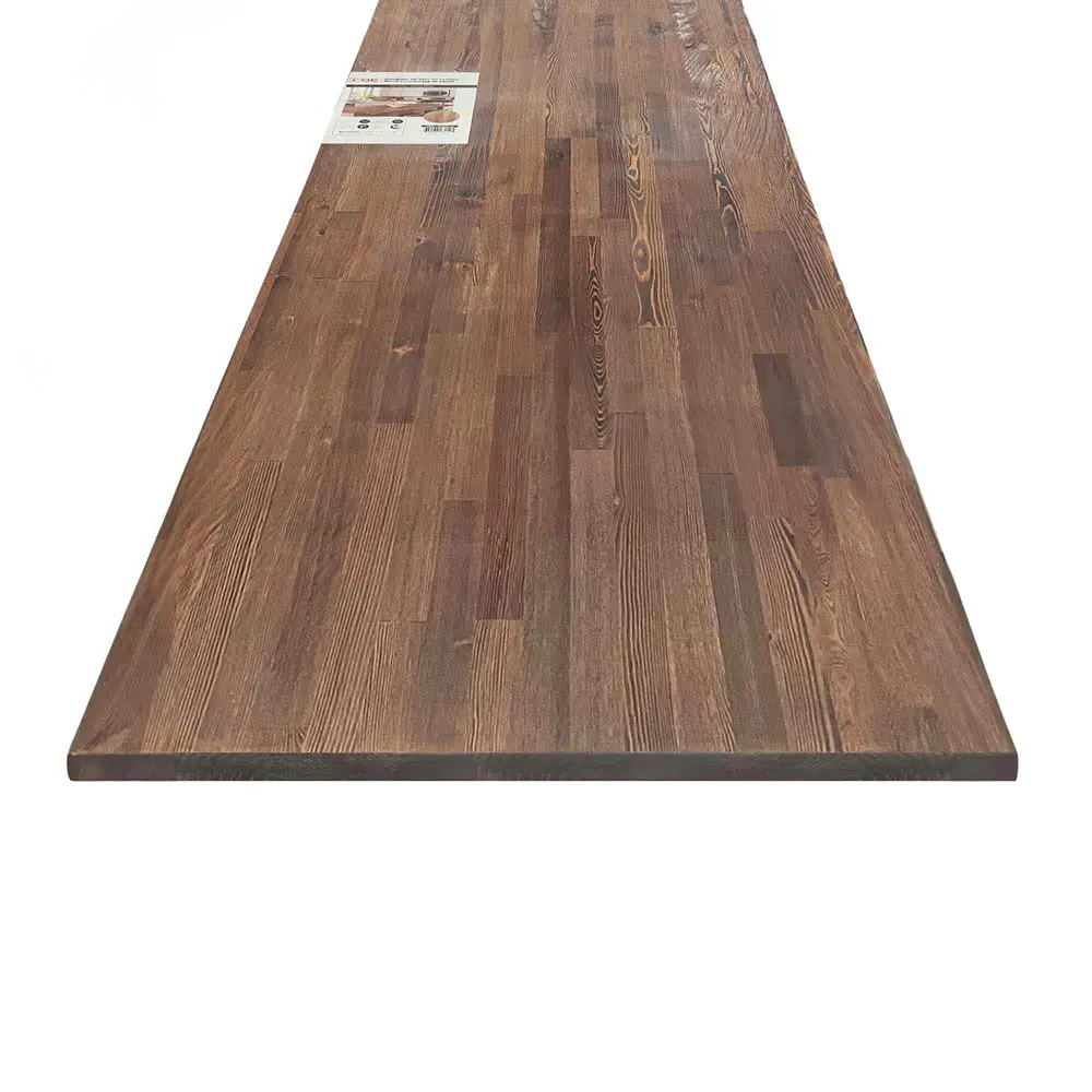 Walnut Stained Larch Wood Countertop, 72'' x 25-1/2'' x 1-1/2''