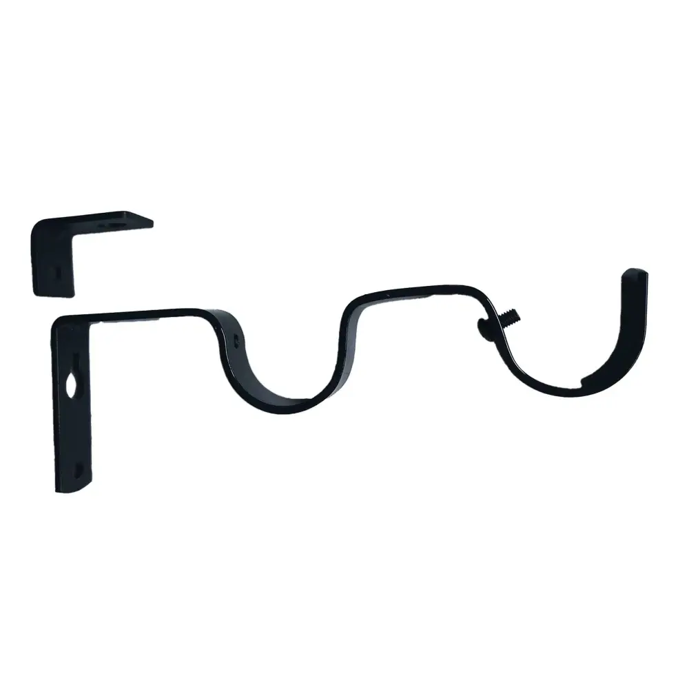 Bracket Double Curtain Rods, 1'' to 1-1/8'' onyx