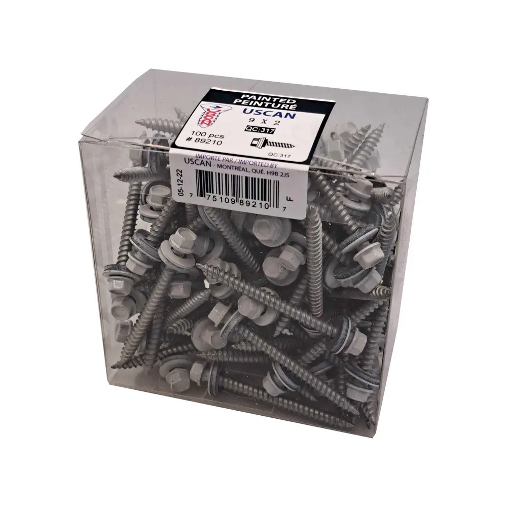 Snow Painted Roofing Screw, #9 x 2" (100 Units)